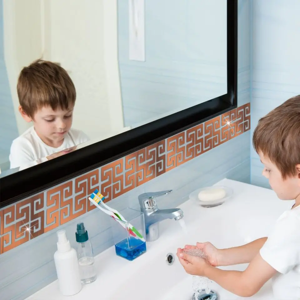 YOUYIZUO factory Bathroom Wall Stickers Home Decor Sonic Stickers Adhesive Water Proof Mirror Acrylic 3D Wall Sticker Wallpaper