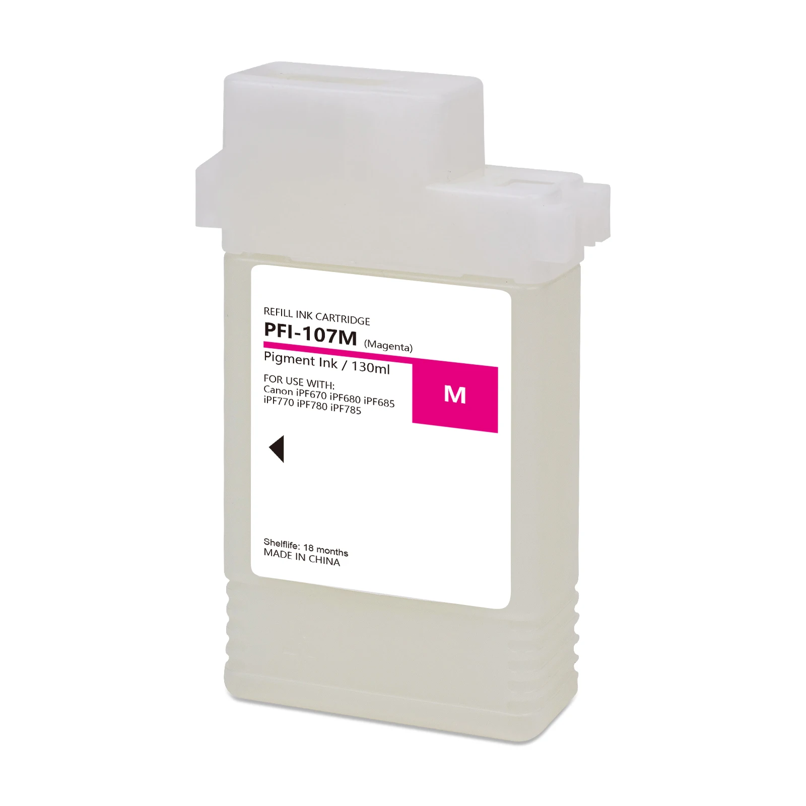 130ML PFI 107 IPF 670 Refillable ink Cartridges Full With Dye Ink for canon iPF 670 680 685 770 780 785 Printer