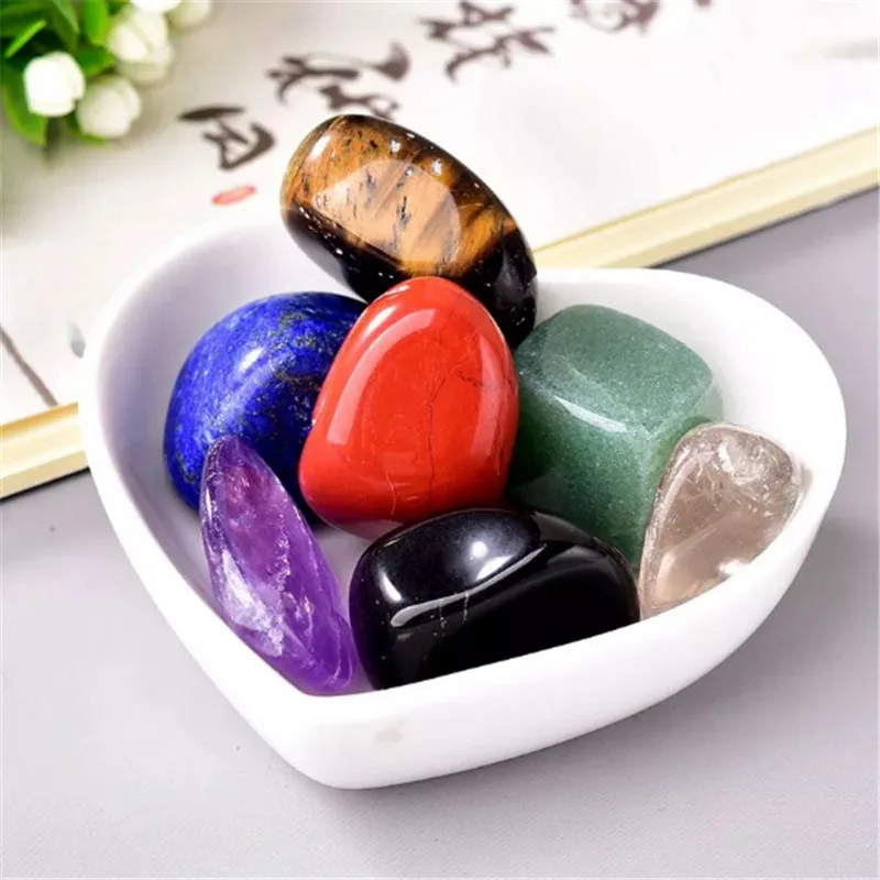 Wholesale Natural Crystal 7 Chakra Stone set For Healing meditation Polished 7 Chakra Crystal Stone