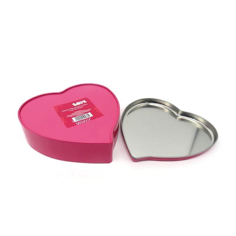 Custom Logo Decorative Tin Box Heart Shape Tin Embossed Design Mint Candy Container Gift Metal Tin Can