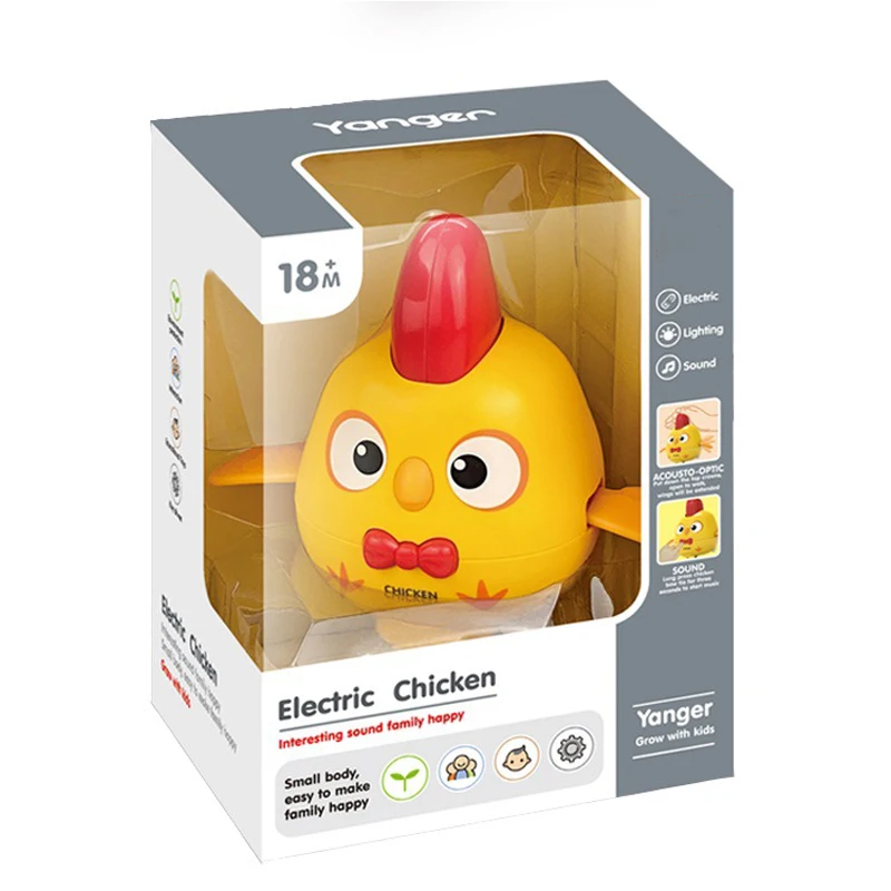 New arrival Product Baby Cartoon Animal Dancing Rotating Sliding Electric Universal Chicken Toys for kids