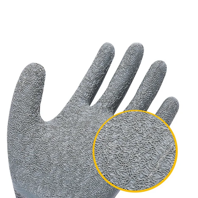 Wrinkled Non-Slip Wear-Resistant Oil-Proof Work Gloves Thickeneded Rubber Labor Protection Breathable Safety Gloves