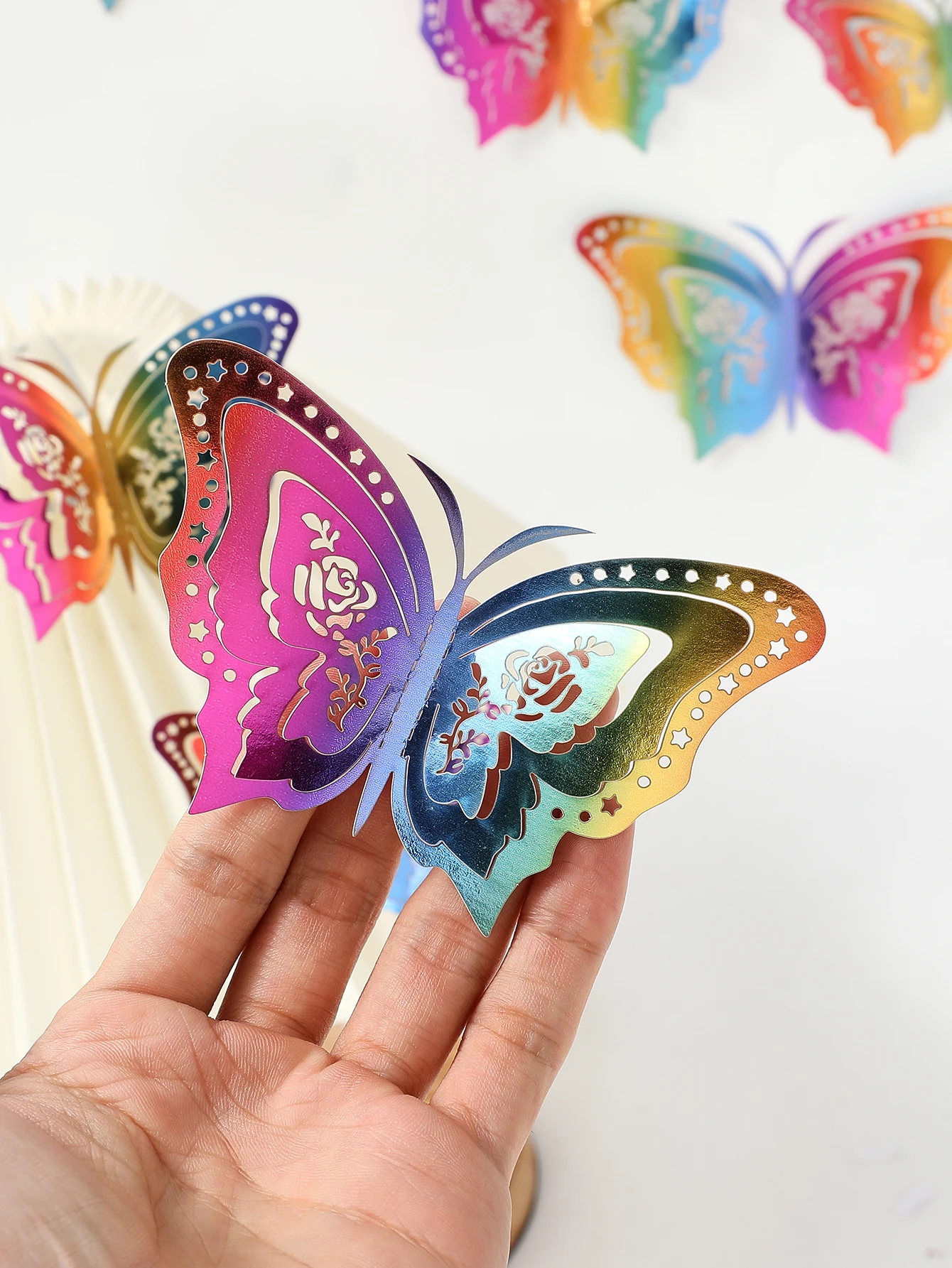 3DFoldable Butterfly Wall Sticker for Home Decoration and Party Products Cake Products