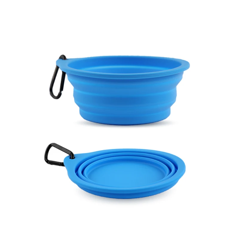 Portable Travel Pet Food and Water Bowl Collapsible Silicone Dog Bowl Stocked Feature Foldable Design travel dog bowl