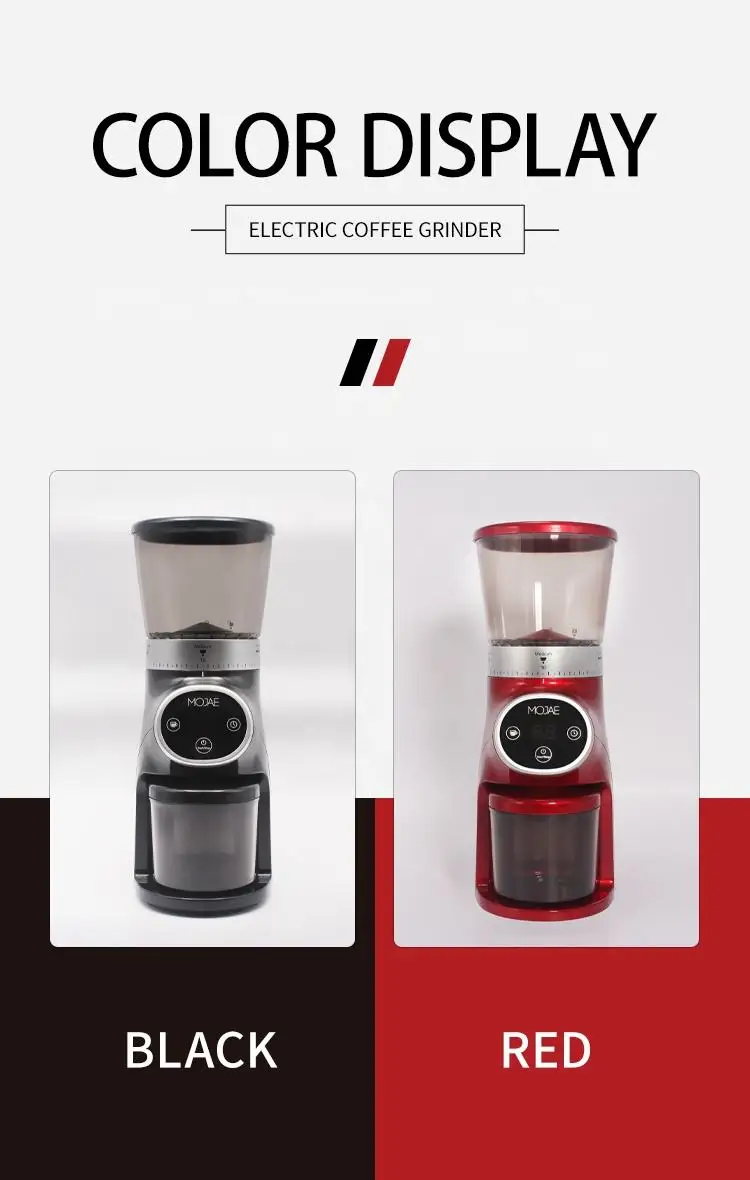 MOJAE Профессиональный бариста 420 из нержавеющей стали конические заусенцы с цифровым ЖК-экраном электрическая кофемолка