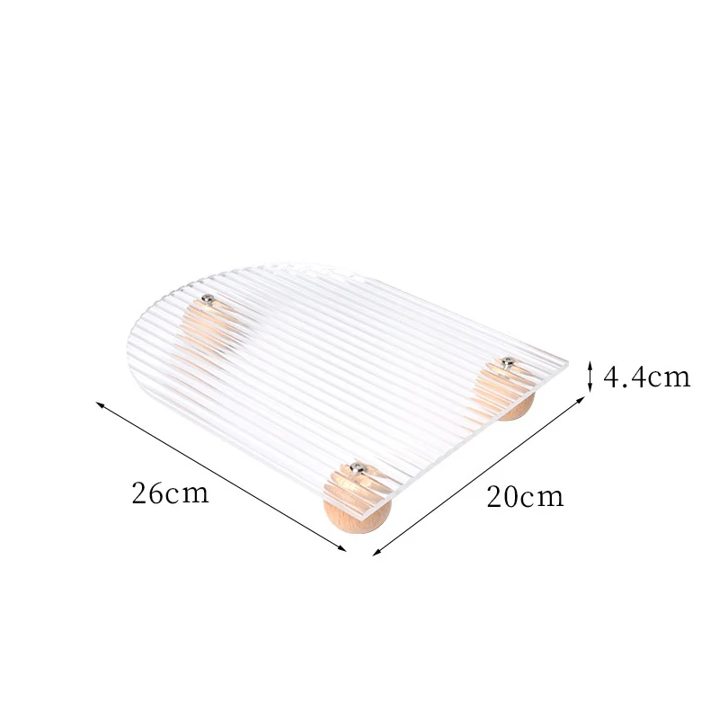 New Clear Acrylic Tray With Wood Wall Base Home Decor Acrylic Serving Tray Makeup Perfume Display Wholesale