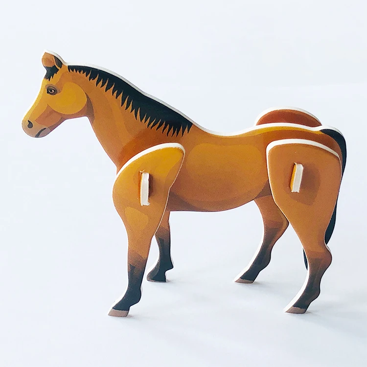 High quality DIY toy animal puzzle 3d paper horse foam puzzle