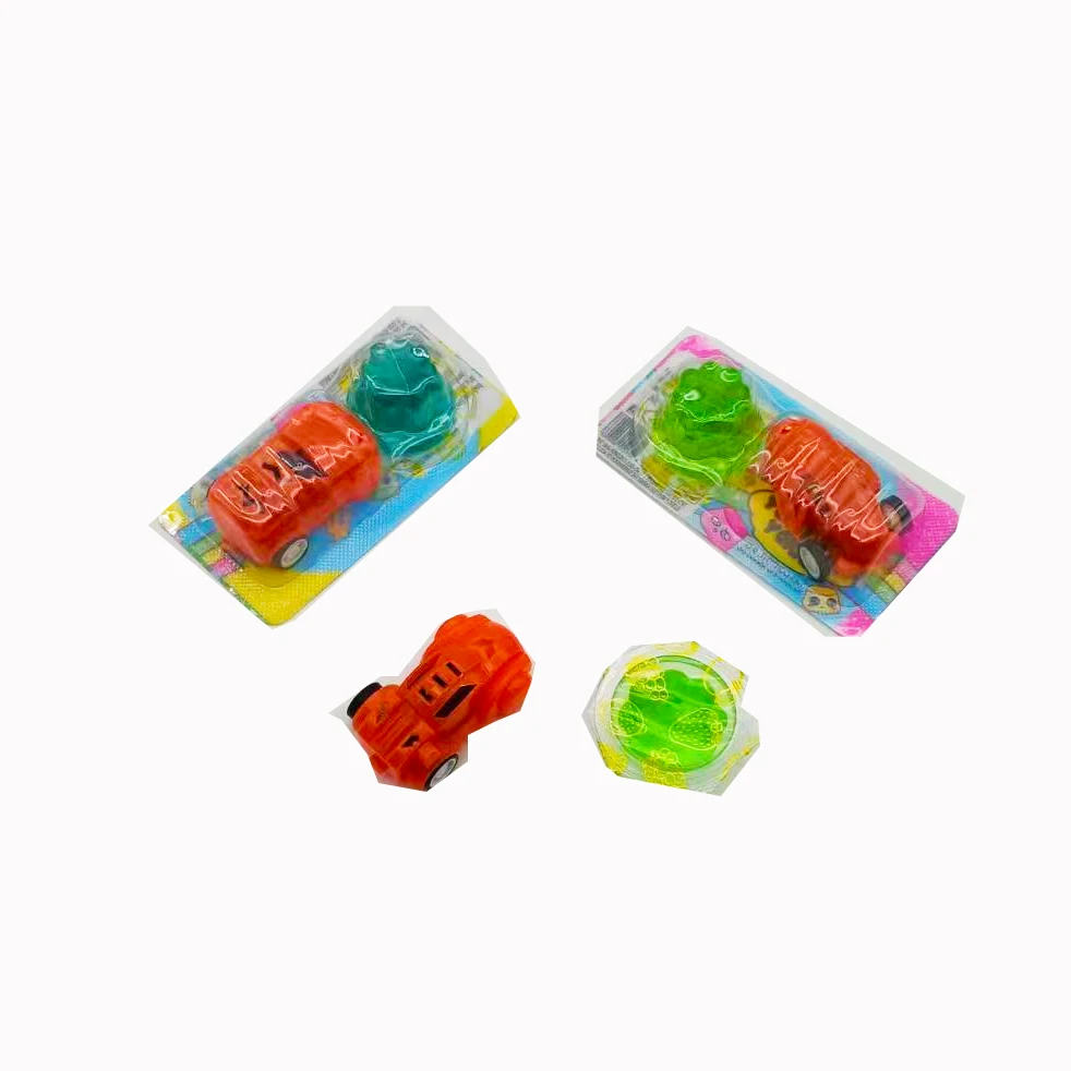 New Arrival  Fruit Flavor Jelly Cup Toy Candy with Pull Back Car for Kids