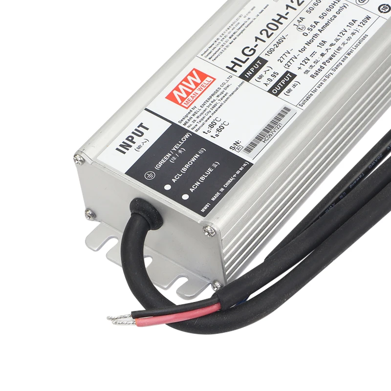 Meanwell HLG-120H-12B 120W 12V Dimmable LED Driver for LED Street Lighting