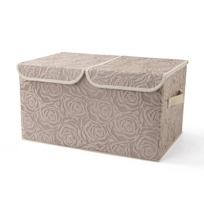 High Quality Non Woven Fabric Foldable Clothing Storage Box for Heavy-duty Organization with Folding Lid