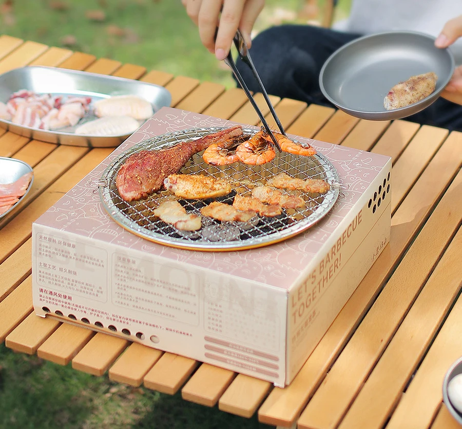 Home indoor barbecue Outdoor disposable grill Camping carbon grill