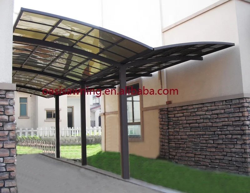 Strong and sturdy solar used camping car roof tent garage with all-aluminum frame and solid polycarbonate carports for sale