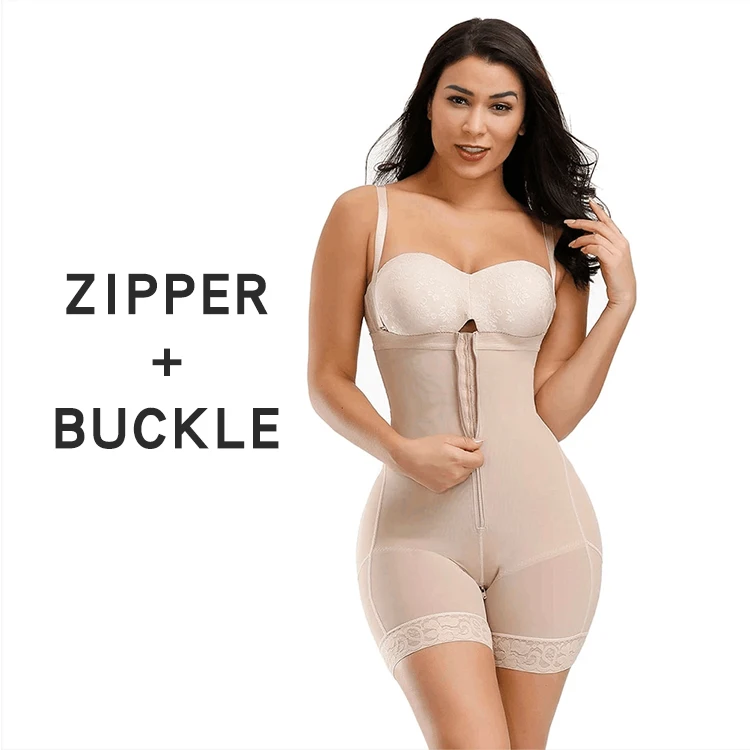
removable strap zipper and buckle full body shaper fajas butt lifer 