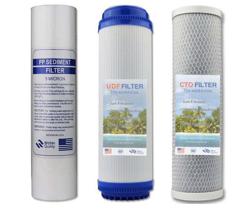 10 inch Universal Three Stages Filter Cartridge Replacement CTO Carbon Block Water Filter Cartridge