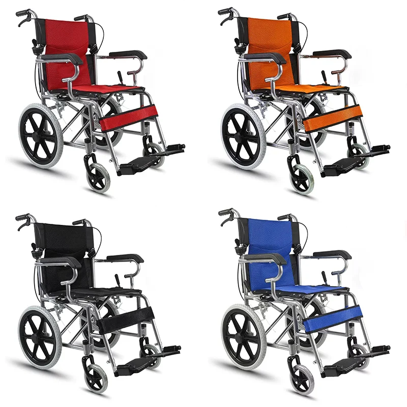 Lightweight portable folding manual wheelchair handicapped manual wheel chair