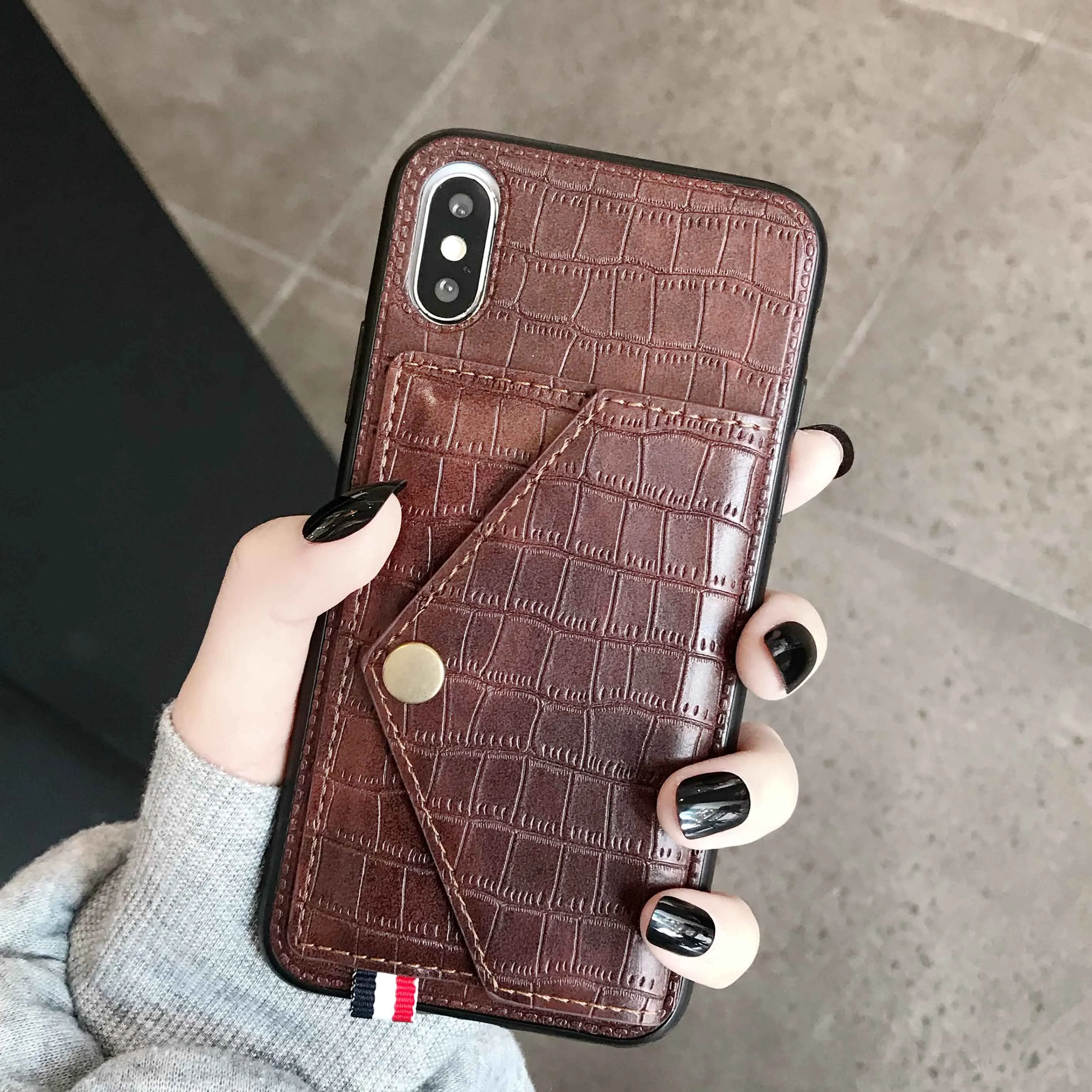 customized chinese couple phone cases wholesale custom made pu leather cell phone cases factory for iphone x