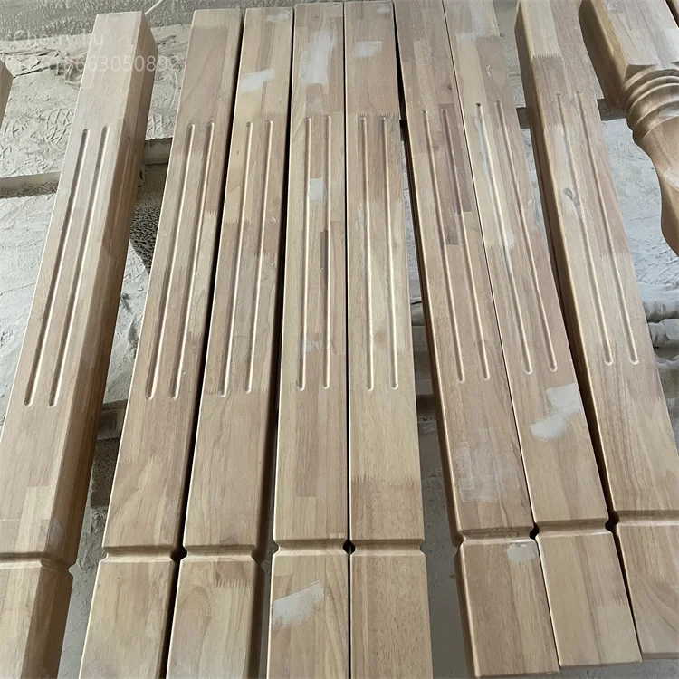 Decorative Wood carved Railing Pillars For Balcony wood stair post wooden baluster for stairs