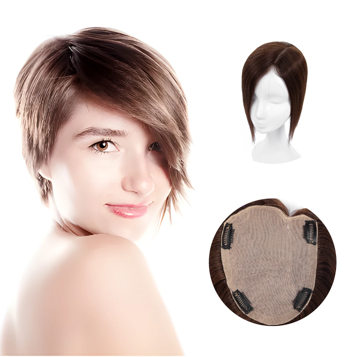 Xuchang Hair pieces toupee Extension Indiana remy silk  base human hair  replacement system  toppers For  Women