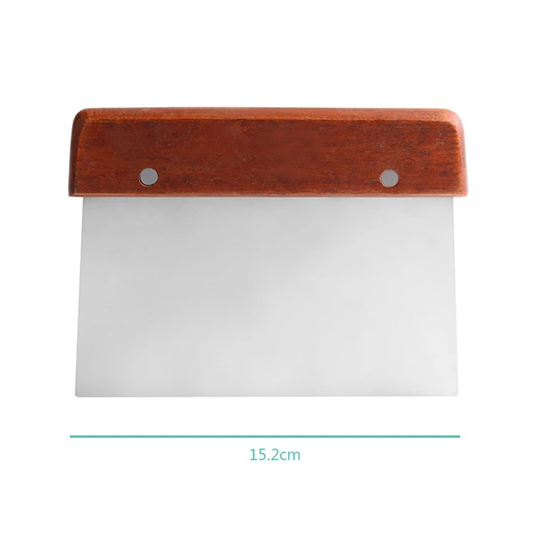 Bench Scraper and Chopper Rosewood Handle Stainless Steel Dough Cutter for Kitchen