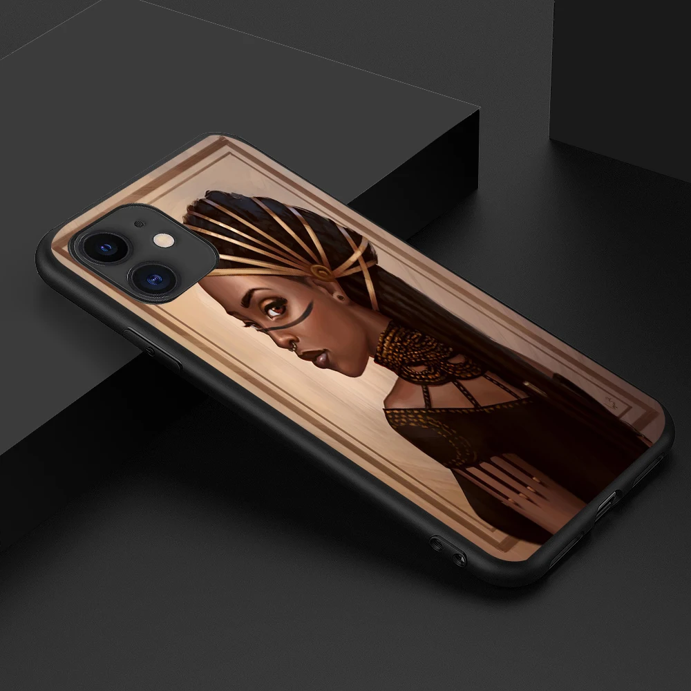 Wholesale Small MOQ Stylish Pretty Girl Magic Melanin African Black Phone Case For i phone 14 Pro Max Girl Phone Case
