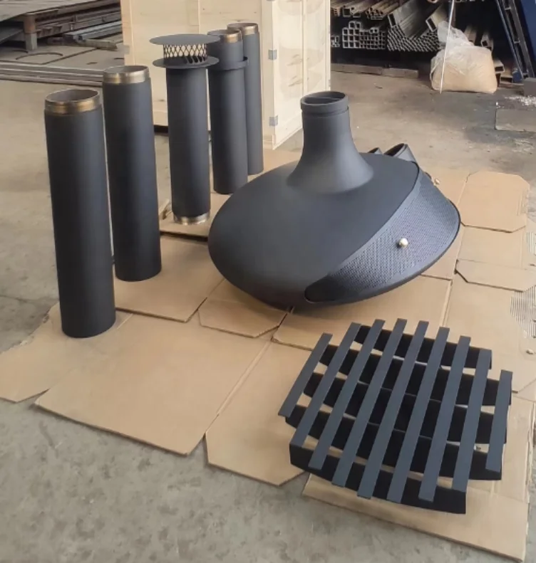 Log burner indoor hanging roof mounted suspended wood burning stove corner heater for home