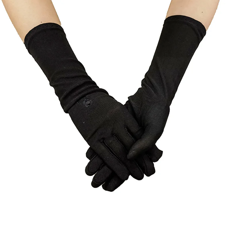HZS-24028 Muslims Arab Glove For Women Sun proof Arm Cover Embroidery Sleeves Full Finger Hijab Hand Gloves