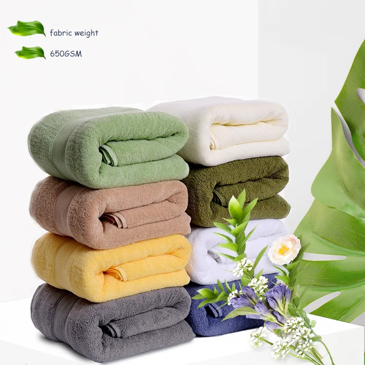 Factory wholesale price 100% cotton face towel bath towel sets 650GSM thick bath towels