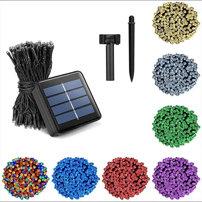 Bright Max 100 lights solar string lights multiple colors blue red green purple  string for party events  solar flood