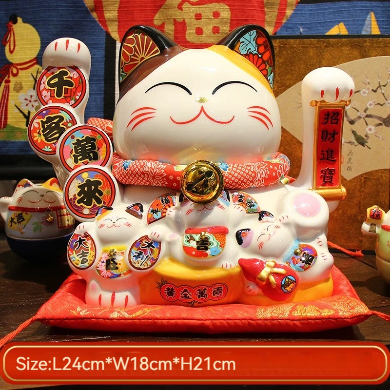 japanese lucky cat maneki neko Fortune Cat ceramic christmas ornament lucky cat Maneki-neko Fengshui for Wholesale