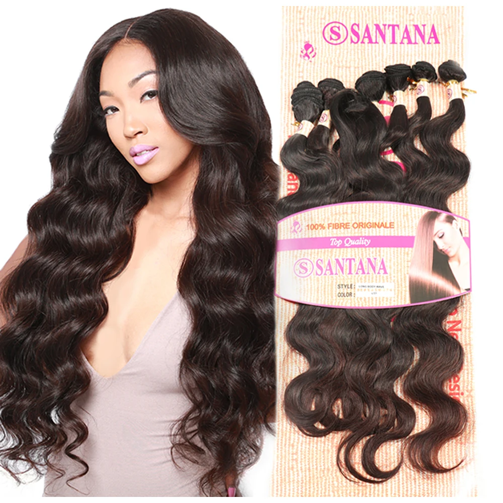 100%kanekalons Best top quality long body wave 28inch sew in hair weaving weft packet hair extention bundles pack with closure