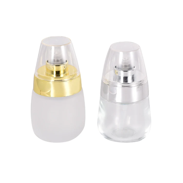 Милая круглая косметическая упаковка 30 мл 50 мл в форме яйца стеклянная бутылка для основы под макияж уникальная овальная бутылка с насосом для лосьона