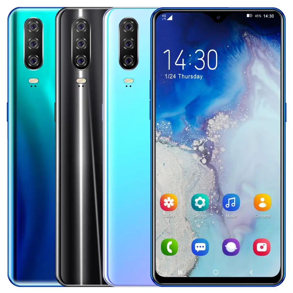 
Hot Sale High Quality 6.3 inch Water Drop Screensmartphone android A70 pro 6GB 128GB Full screen Phones with Face recognition 