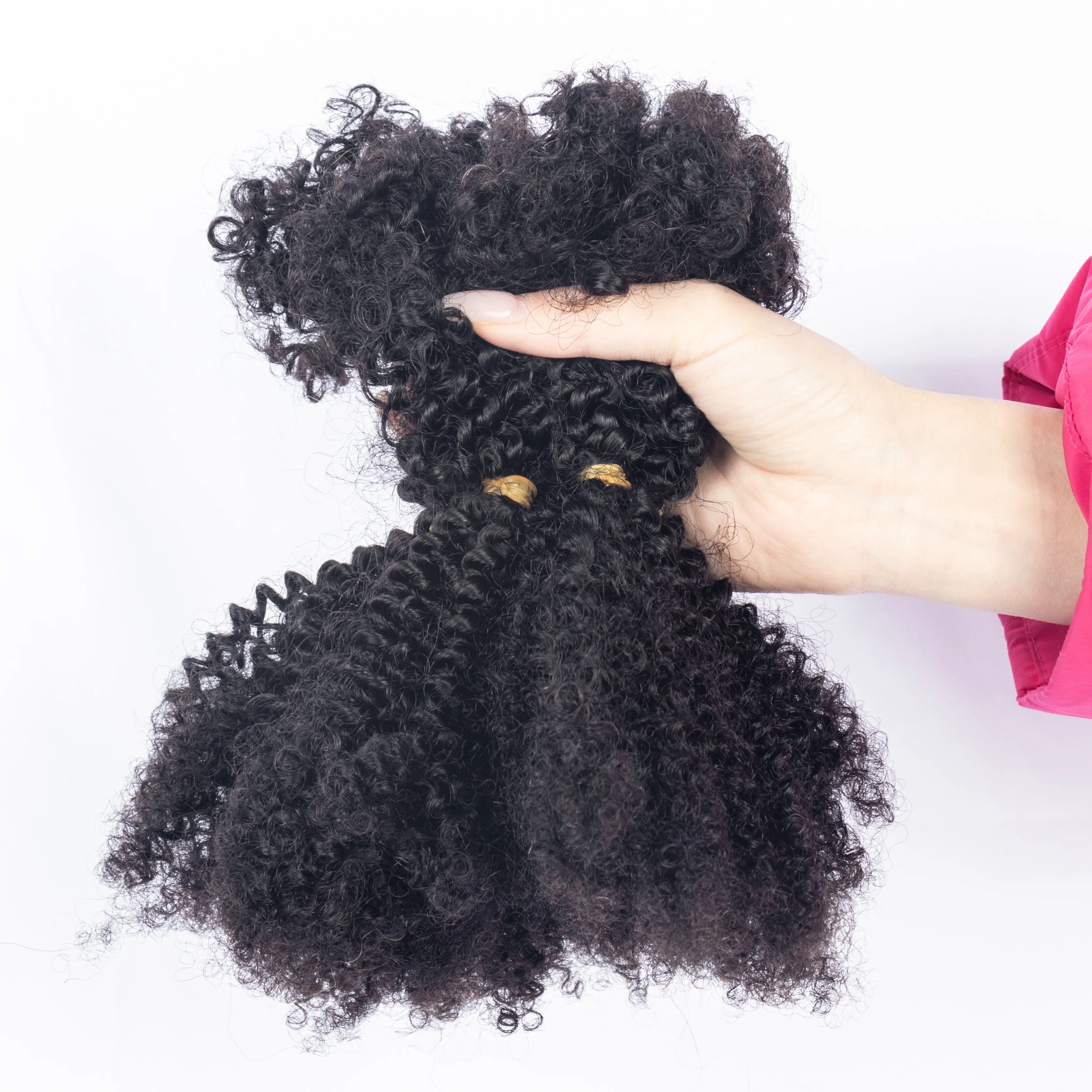 Afro curly Bulk Double Drawn Afro Kinky Bulk Human Hair for Braiding and Twist 4B4C Braiding Hair Extensions