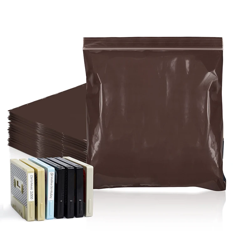 Water-Resistant Polyethylene Brown Poly Amber UV Protection Zipper Reclosable Plastic Poly Bags