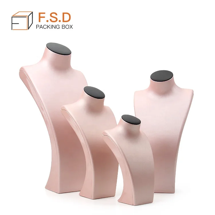 FSD hot sale customize pu leather jewelry display bust factory wholesale necklace stand