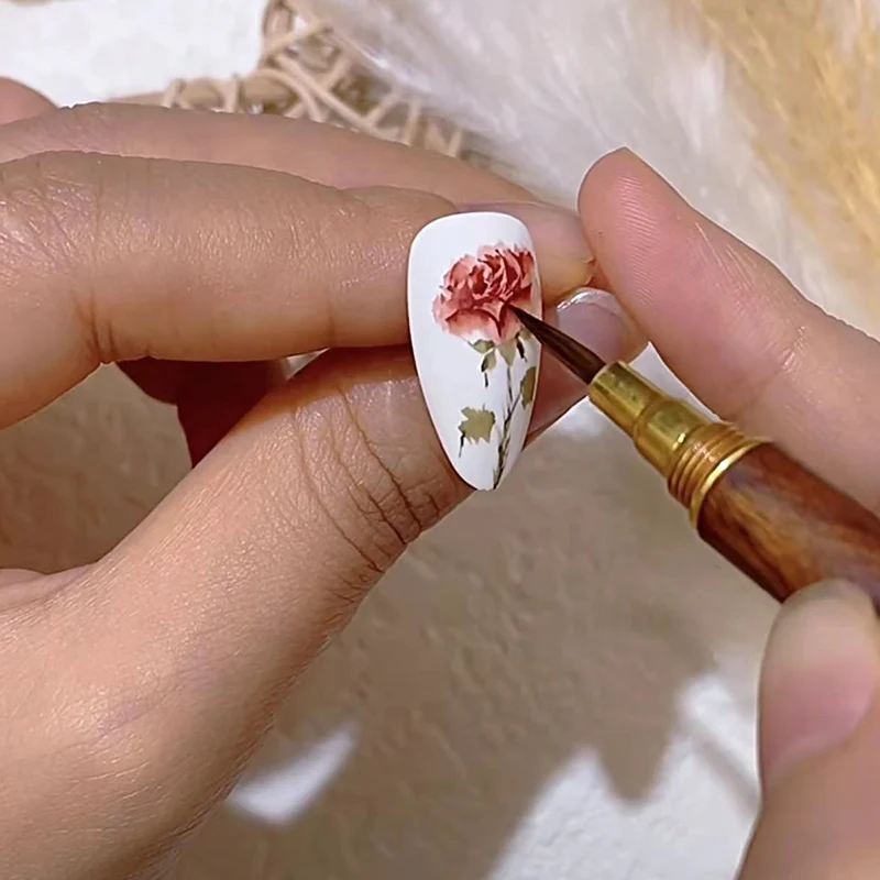 Improved Nail Art Watercolor Pen Kolinsky Painting Pen with Wooden Handle Multi-Function Special Animal Hair Brush