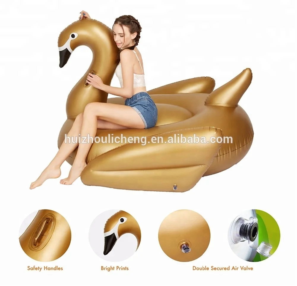 Flamingo beach lake float black swimming ring swan pool inflatable for party time