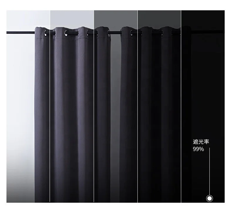  Amazon Hot Sale Thermal Insulated Cortinas Blackout Curtains With Grommet Ring For Bedroom 52 x 84 inch