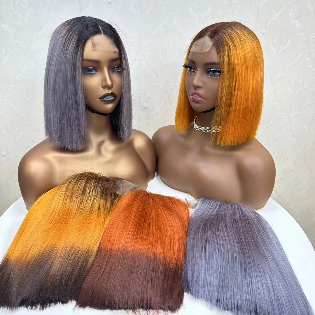Letsfly Wholesale Kim K 2x6 Lace Bob Wigs 12inch Vietnamese Double Drawn Wigs 11A Grade 100% Human Hair Bone Straight Hair Wigs