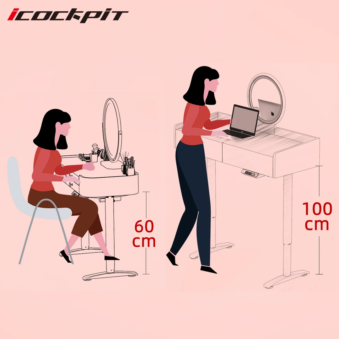 Icockpit Wholesale Vanity Table Dressing Table Bedroom Furniture Office Dressing Share Height Adjustable Dresser