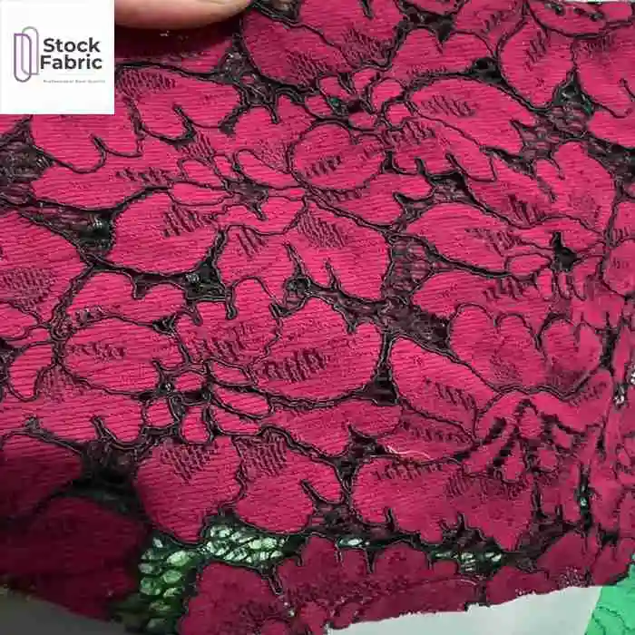 China textile hot selling woven full flower  bridal colorful lace fabric stock lot for clothing