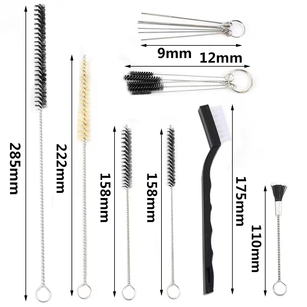 17-piece Set of Spray Gun Pipe Cleaning Brush Auto Parts Cleaning Kit Gun Brush Mechanical Cleaning Nylon Strip Brush Car Wash