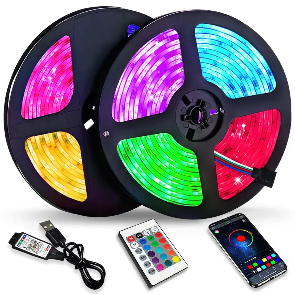 Joystar Custom Design Strip Light 3M SMD 5050 90LEDs RGB APP Control TV Backlight Strip Light With 24 Keys Remote Control