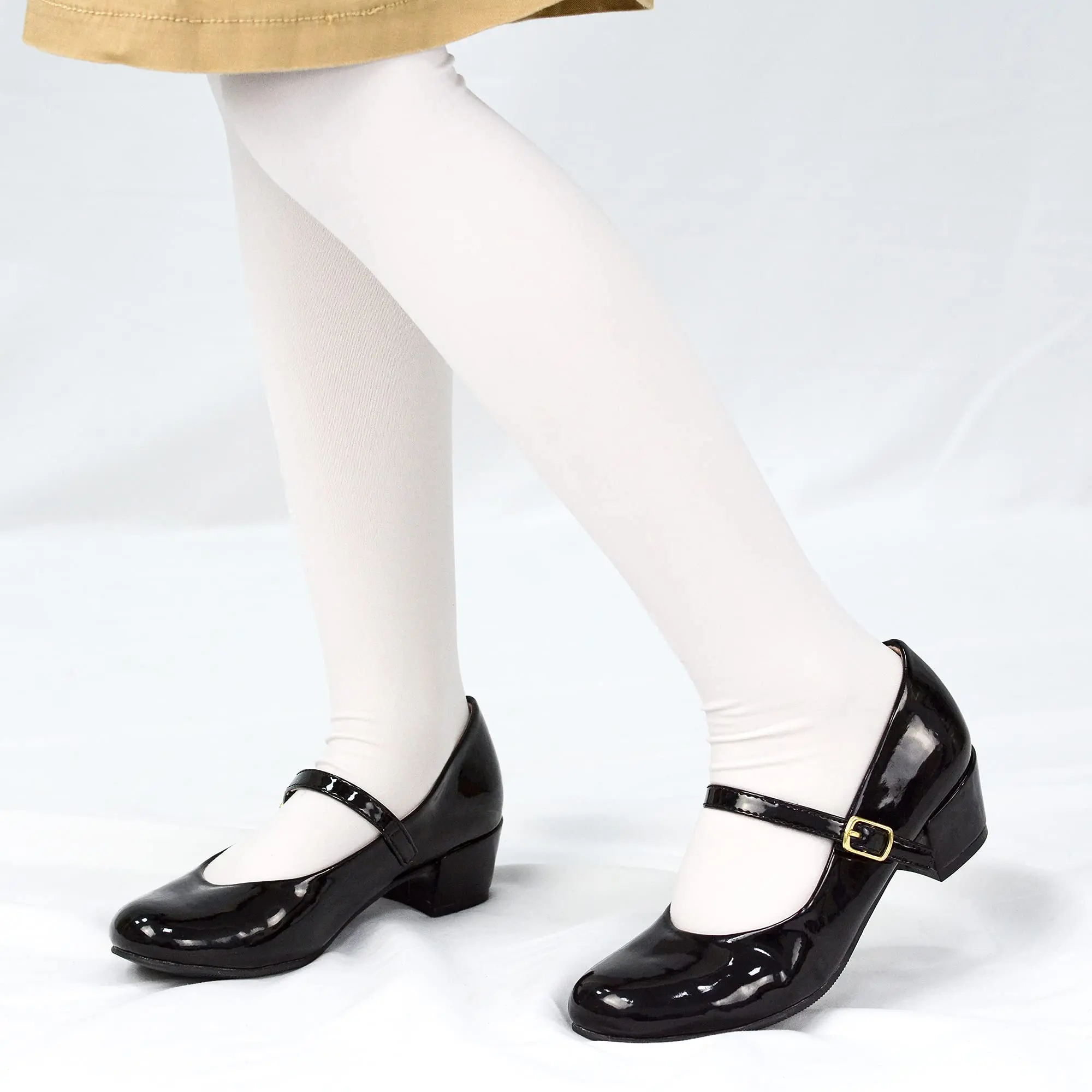 Custom Gold Glitter School Princess Wedding Party Dress Little Girls Low Heel Mary Jane Flats Shoes