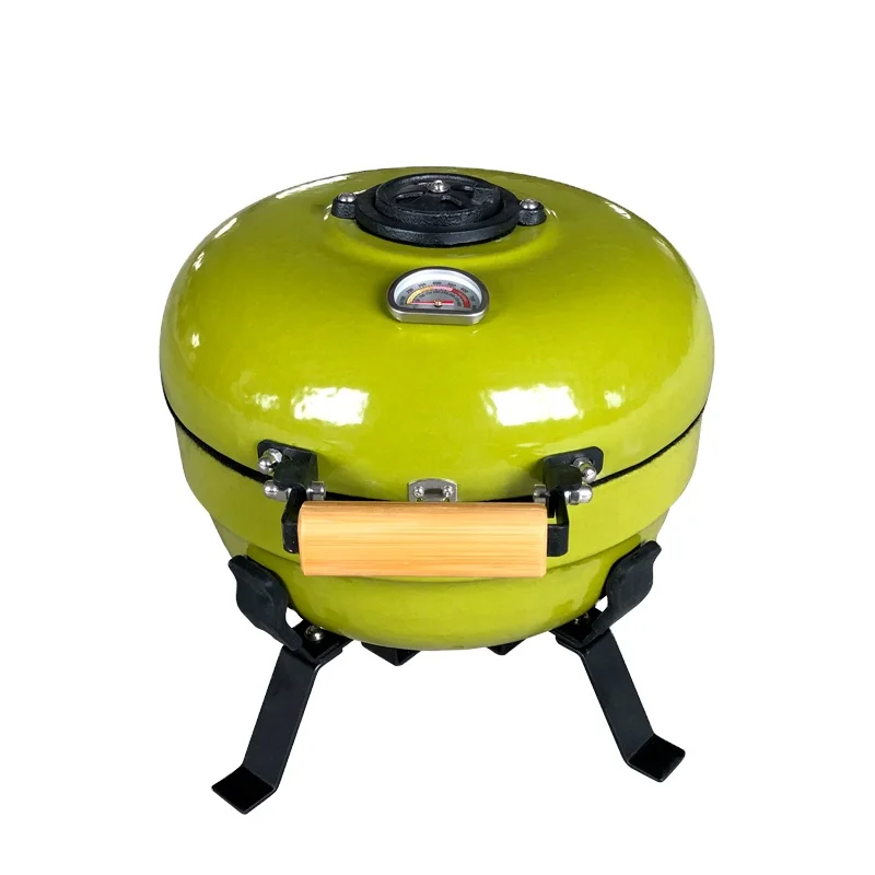 Kimstone 12 Inch Mini  Barbecue Kamado Portable Tandoor Clay Oven Charcoal BBQ Grill Table Smoker
