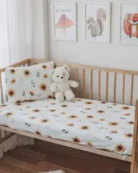 2023 Boho Safari Accept Custom 100% Cotton Cot Baby Bed Sheets Fitted Toddler Crib Sheet crib sheets baby fitted