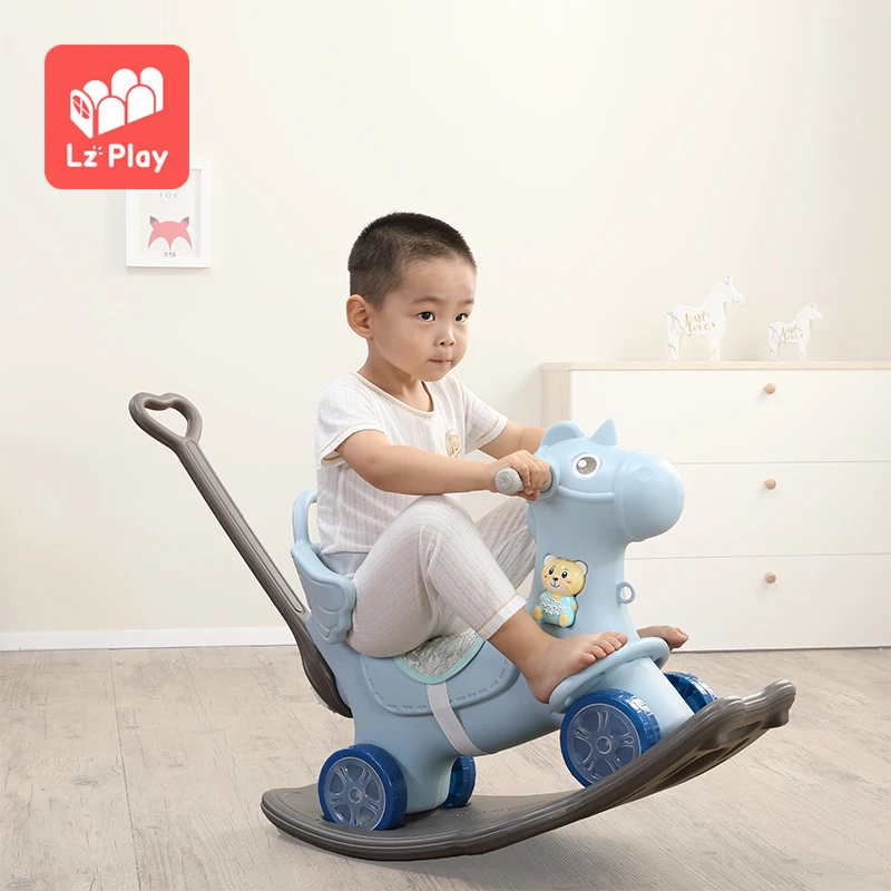 
LZplay New arrival rolling and cart 2 in 1 wonder horse spring rocking horse 