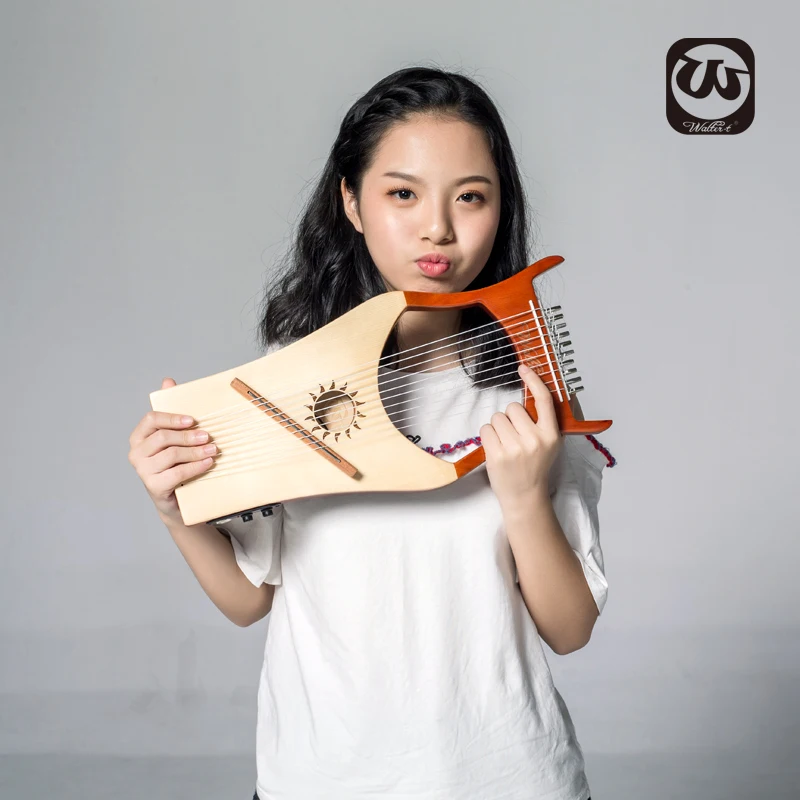 Mini New Lyre Harp 10 Strings Lyre Musical Instrument ,light rubber&spruce wood