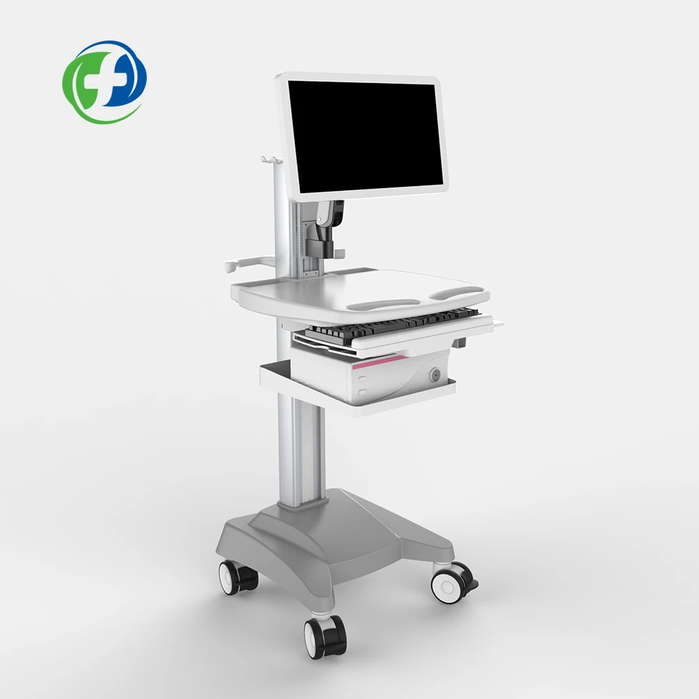 Medical workstation trolley computer desk patient medicine trolley abs cart laptop nursing trolley 2019