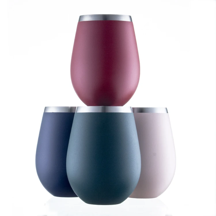Hot Selling Single Wall Egg Shape Stainless Steel Wine Cup 18 oz Unbreakable Water Cups Coffee tumbler with straw whosale